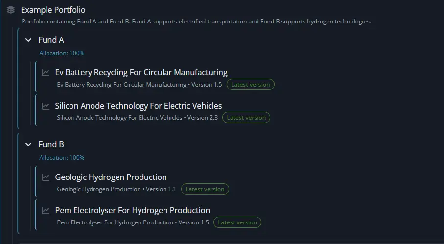 Portfolio collection example